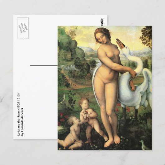 Leda en de Zwaan van Leonardo da Vinci Briefkaart (Voorkant / Achterkant)