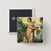Leda en de Zwaan van Leonardo da Vinci Vierkante Button 5,1 Cm (Voorkant /achterkant)