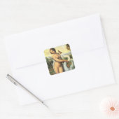 Leda en de Zwaan van Leonardo da Vinci Vierkante Sticker (Envelop)