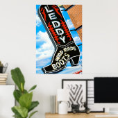 Leddy Boots Store Retro Neon Sign Poster (Thuiskantoor)
