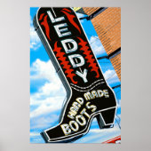 Leddy Boots Store Retro Neon Sign Poster (Voorkant)