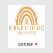 Ledematenverschil Oranje Rainbow Awareness Sticker (Vel)