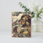 Leden en wilde dieren circus show briefkaart (Staand voorkant)