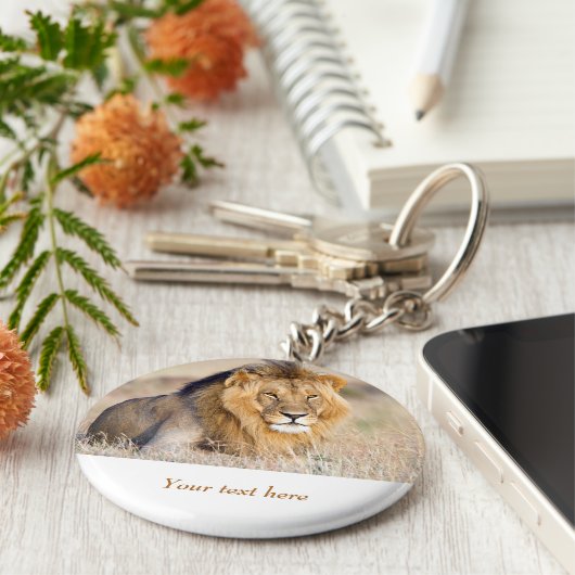 Leden in Afrika wild Big Cat gepersonaliseerde tek Sleutelhanger (Zijkant)