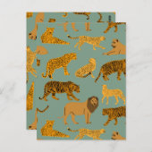 Leden-, tijger- en luipatroon briefkaart (Voorkant / Achterkant)