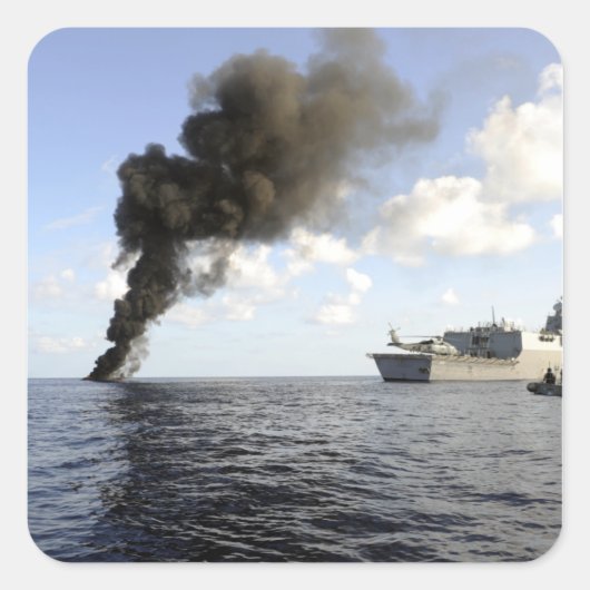 Leden van de Amerikaanse kustwacht Vierkante Sticker (Voorkant)