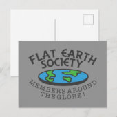 Leden van de Flat Earth Society rond de Wereldbol Briefkaart (Voorkant / Achterkant)