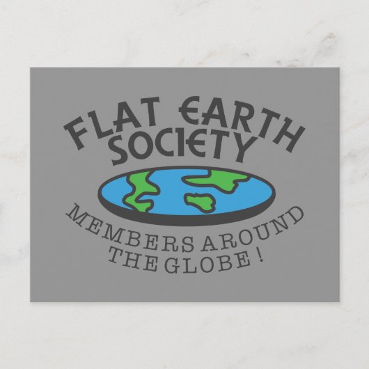 Leden van de Flat Earth Society rond de Wereldbol Briefkaart (Voorkant)