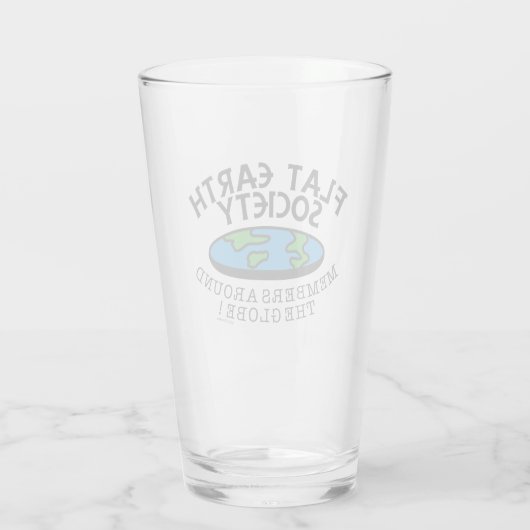 Leden van de Flat Earth Society rond de Wereldbol Glas (Achterkant)