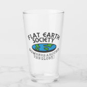 Leden van de Flat Earth Society rond de Wereldbol Glas (Voorkant)