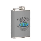 Leden van de Flat Earth Society rond de Wereldbol Heupfles (Rechts)