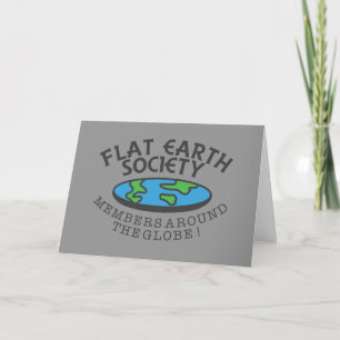 Leden van de Flat Earth Society rond de Wereldbol Kaart
