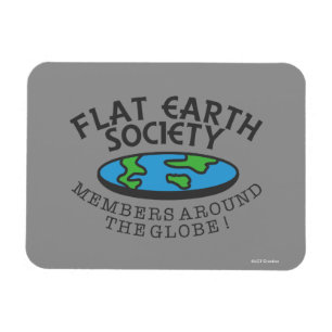 Leden van de Flat Earth Society rond de Wereldbol Magneet