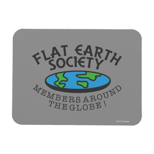 Leden van de Flat Earth Society rond de Wereldbol Magneet (Horizontaal)