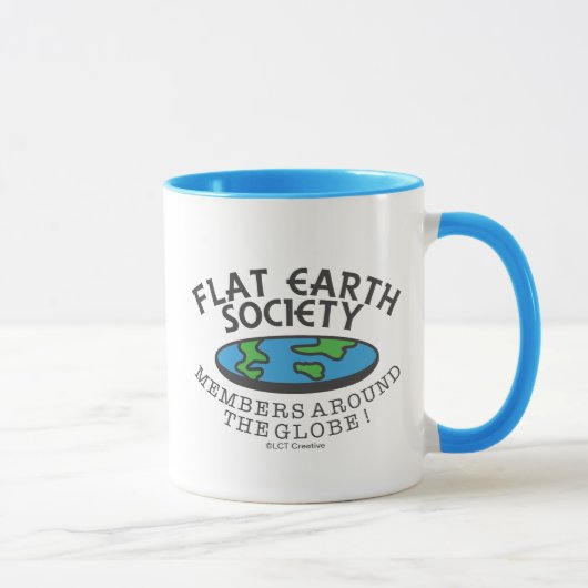 Leden van de Flat Earth Society rond de Wereldbol Mok (Rechts)