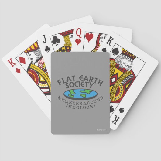 Leden van de Flat Earth Society rond de Wereldbol Pokerkaarten (Achterkant)
