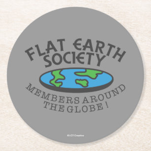 Leden van de Flat Earth Society rond de Wereldbol Ronde Kartonnen Onderzetter