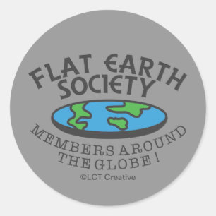 Leden van de Flat Earth Society rond de Wereldbol Ronde Sticker