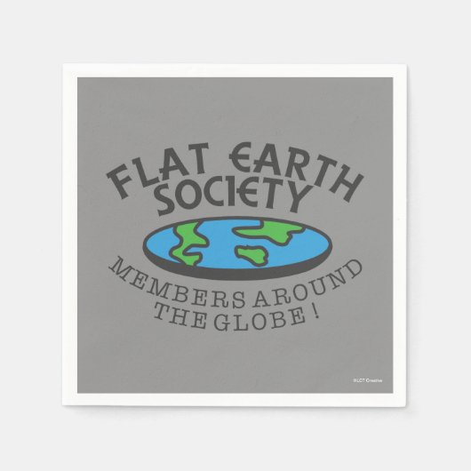 Leden van de Flat Earth Society rond de Wereldbol Servet (Voorkant)