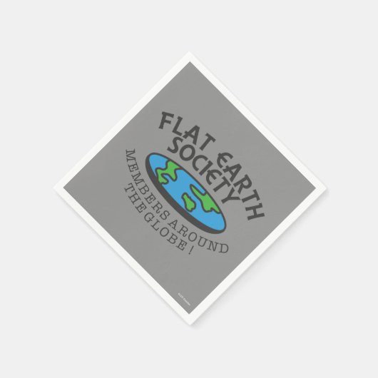 Leden van de Flat Earth Society rond de Wereldbol Servet (Hoek)