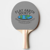 Leden van de Flat Earth Society rond de Wereldbol Tafeltennisbatje (Achterkant)