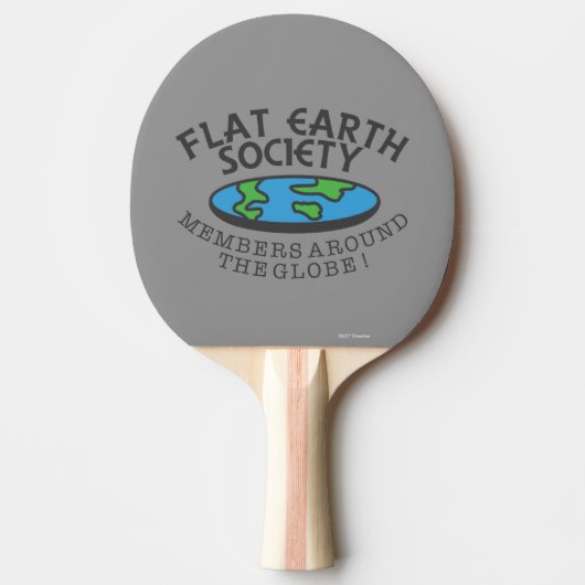 Leden van de Flat Earth Society rond de Wereldbol Tafeltennisbatje (Voorkant)