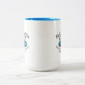 Leden van de Flat Earth Society rond de Wereldbol Tweekleurige Koffiemok (Center)