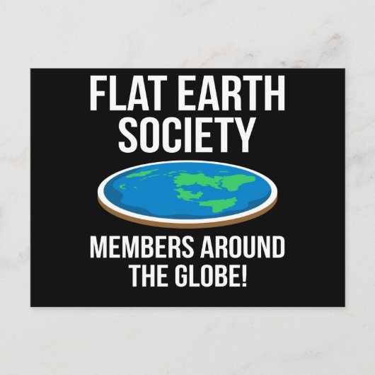 Leden van de Flat Earth Society rond het Wereldbol Briefkaart (Voorkant)