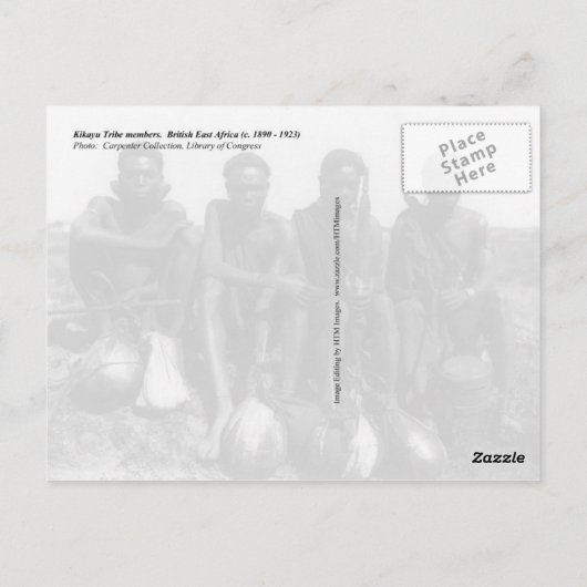 leden van de Kikayu Tribe.  Brits Oost-Afrika Briefkaart (Achterkant)