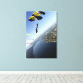 Leden van het parachuteteam van de Amerikaanse mar Canvas Afdruk (Insitu (Houten vloer))