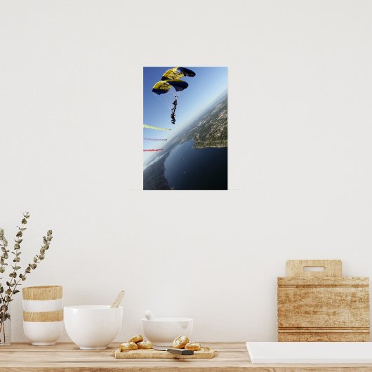 Leden van het parachuteteam van de Amerikaanse mar Poster (Keuken)