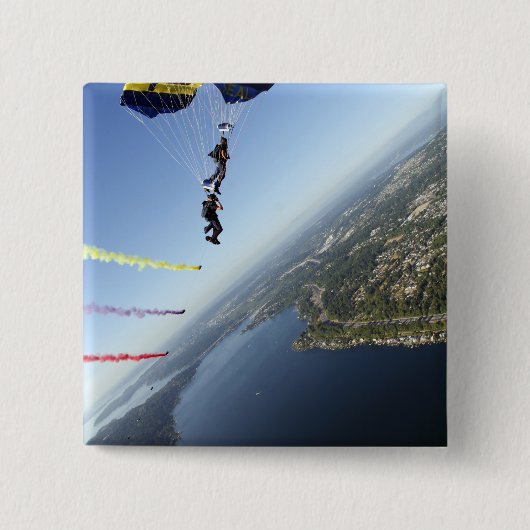 Leden van het parachuteteam van de Amerikaanse mar Vierkante Button 5,1 Cm (Voorkant)