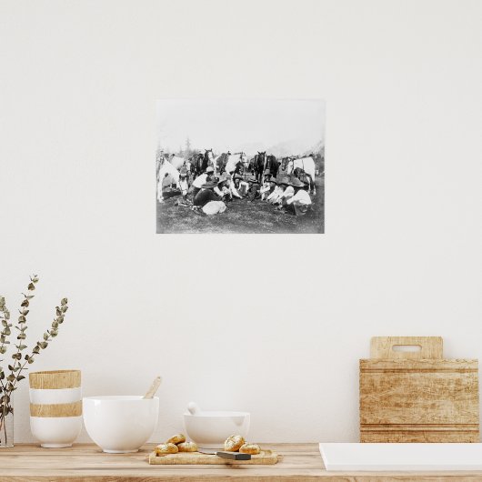 Leden van het Wilde West Show van de Pawnee Bill Poster (Keuken)