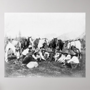 Leden van het Wilde West Show van de Pawnee Bill Poster