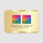 Ledenfoto en zakelijke Logo hier Sjabloon Naamplaatje (Voorkant)