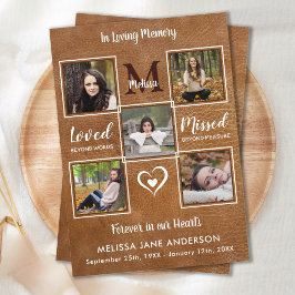  leder 5 Fotosympathie Memorial Funeral Bedankkaart