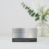 Leder | Achtergrond metallische textuur | Uitvoere Visitekaartje (Staand voorkant)