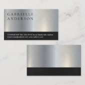 Leder | Achtergrond metallische textuur | Uitvoere Visitekaartje (Voorkant / Achterkant)