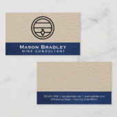 Leder | Blauw leder Visitekaartje (Voorkant / Achterkant)