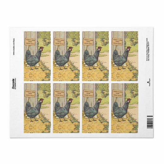  leder Boerderij Verse eieren Etiket (Full Sheet)