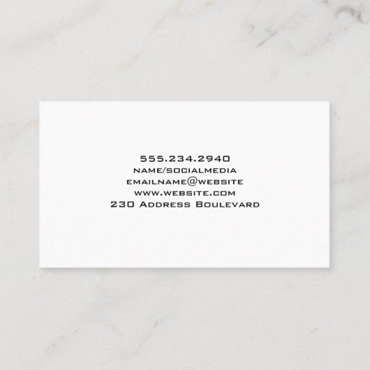 Leder | Boho Feather Pattern Visitekaartje (Achterkant)