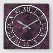 Leder-Bourgogdische textuur Vierkante Klok (Voorkant)