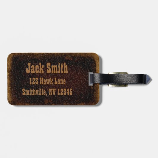 Leder Buckingsteer Bagagelabel (Achterkant horizontaal)