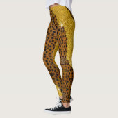  leder Cheetah Animal print met glitter Leggings (Links)