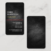 Leder-effect grijs rood-aantrekkelijk Visitekaartj Visitekaartje (Voorkant / Achterkant)