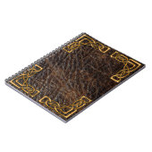 Leder- en goudcellaptop notitieboek (Linkerzijde)