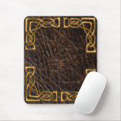 Leder- en goudcelmousepad muismat (Met muis)