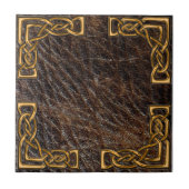 Leder- en goudceltegels tegeltje (Voorkant)