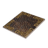 Leder- en goudceltegels tegeltje (Zijkant)