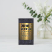 Leder en goudmetalen visitekaartje (Staand voorkant)